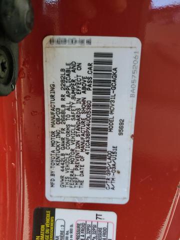 4T1CA38PX4U005360 - 2004 TOYOTA CAMRY SOLA SE RED photo 12