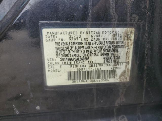 3N1AB6AP3AL660506 - 2010 NISSAN SENTRA 2.0 BLACK photo 12