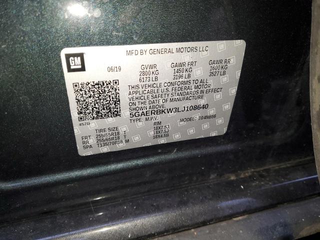 5GAERBKW3LJ108640 - 2020 BUICK ENCLAVE ESSENCE 蓝色 照片 13