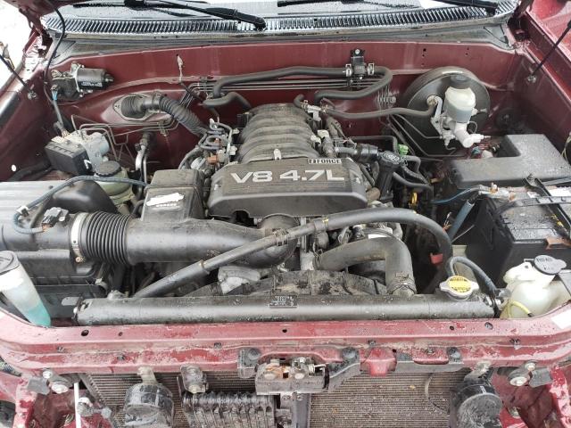 5TBBT44105S467250 - 2005 TOYOTA TUNDRA ACCESS CAB SR5 RED photo 11