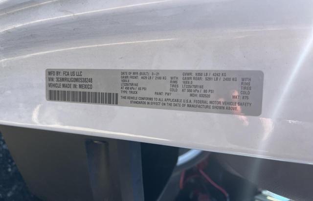 3C6MRVJG0ME538248 - 2021 RAM PROMASTER 3500 HIGH Ağ foto 10