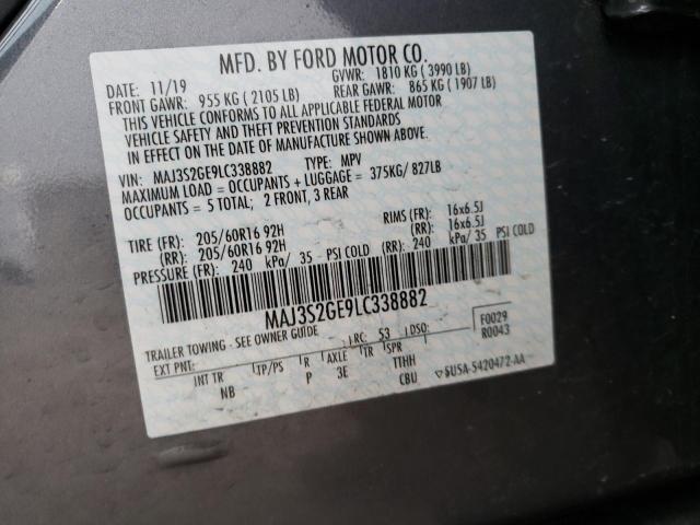 MAJ3S2GE9LC338882 - 2020 FORD ECOSPORT SE CHARCOAL photo 13