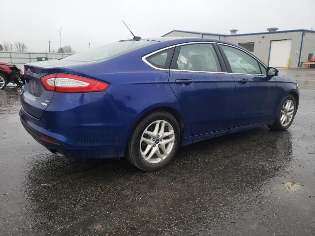 3FA6P0HDXER387487 - 2014 FORD FUSION SE BLUE photo 3