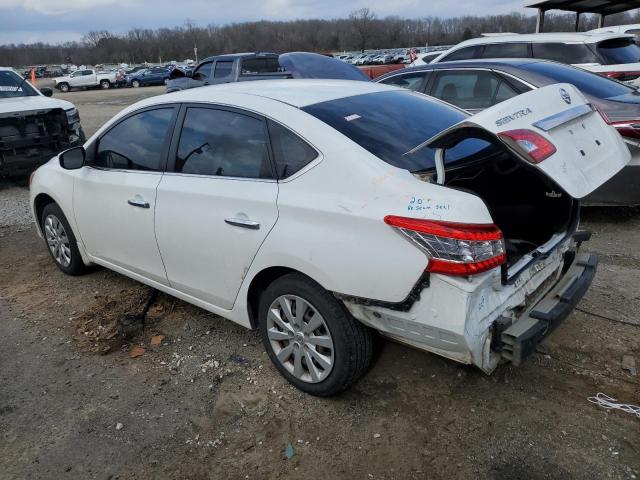 3N1AB7AP4FY357623 - 2015 NISSAN SENTRA S WHITE photo 2