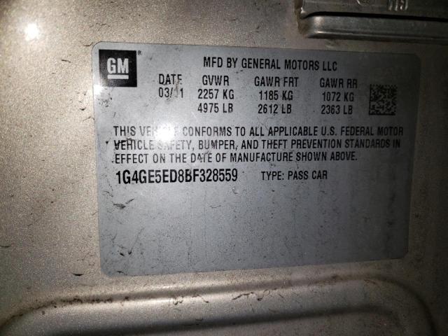 1G4GE5ED8BF328559 - 2011 BUICK LACROSSE CXS TAN photo 13