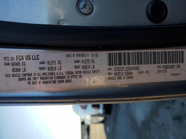 2C3CDZFJ2GH248962 - 2016 DODGE CHALLENGER R/T SCAT PACK SILVER photo 13