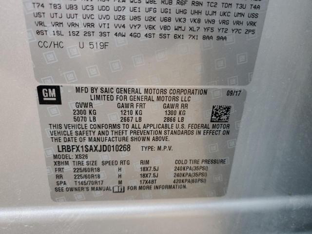 LRBFX1SAXJD010268 - 2018 BUICK ENVISION ESSENCE Gümüş foto 13