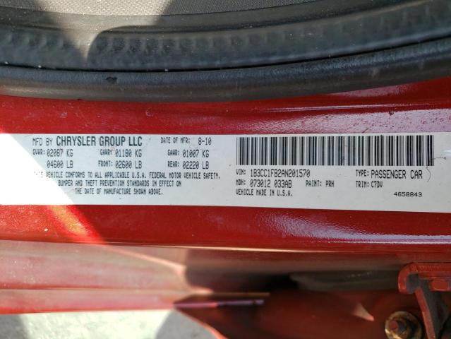 1B3CC1FB2AN201570 - 2010 DODGE AVENGER EXPRESS RED photo 12