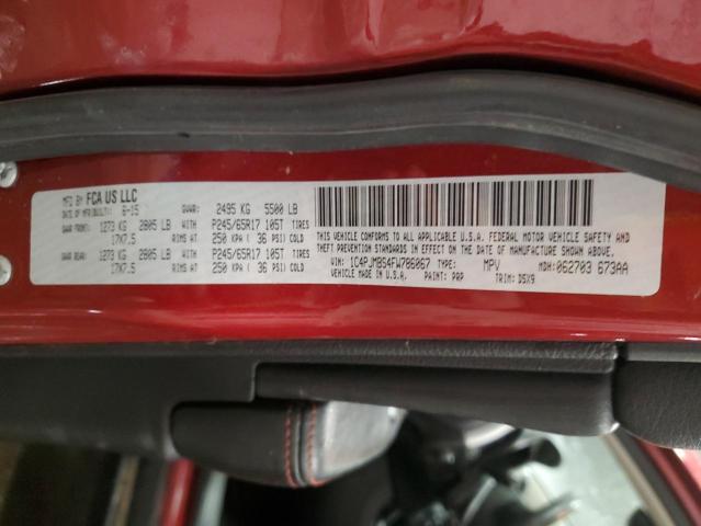 1C4PJMBS4FW786067 - 2015 JEEP CHEROKEE TRAILHAWK წითელი ფოტო 13