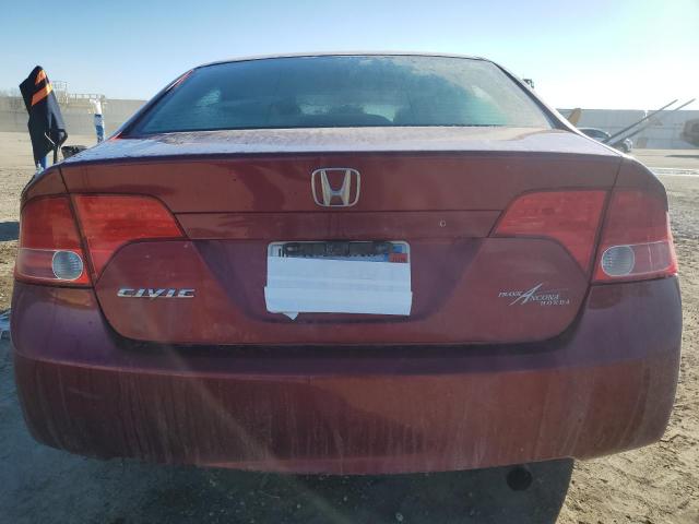 1HGFA15577L079985 - 2007 HONDA CIVIC LX RED photo 6