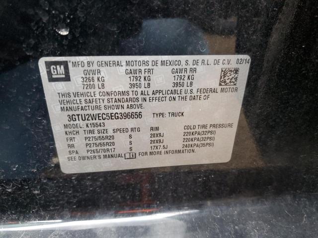 3GTU2WEC5EG396656 - 2014 GMC SIERRA K1500 DENALI BLACK photo 12