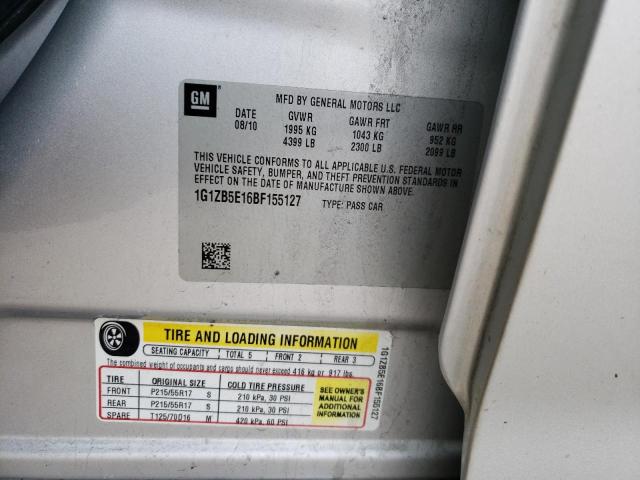 1G1ZB5E16BF155127 - 2011 CHEVROLET MALIBU LS Gümüş foto 13