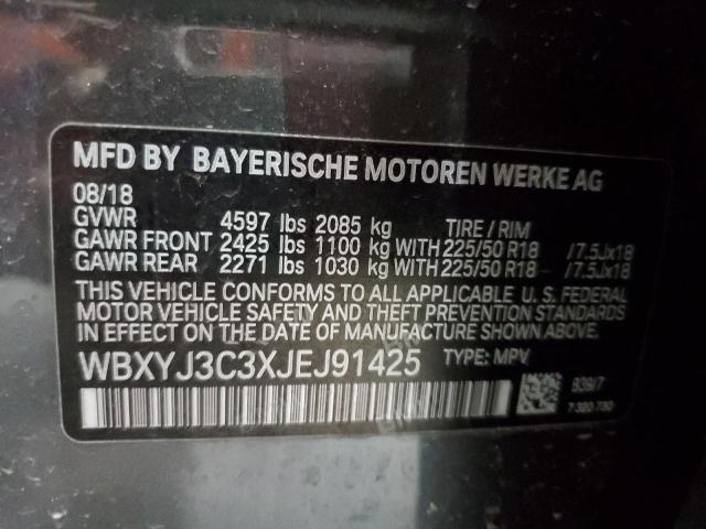 WBXYJ3C3XJEJ91425 - 2018 BMW X2 SDRIVE28I GRAY photo 13