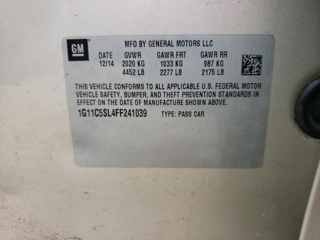 1G11C5SL4FF241039 - 2015 CHEVROLET MALIBU 1LT TAN photo 12