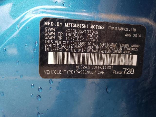 ML32A3HJ0FH011307 - 2015 MITSUBISHI MIRAGE DE BLUE photo 12