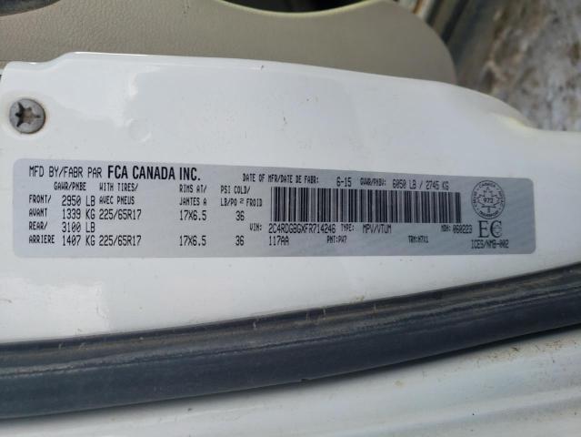 2C4RDGBGXFR714246 - 2015 DODGE GRAND CARA SE WHITE photo 13