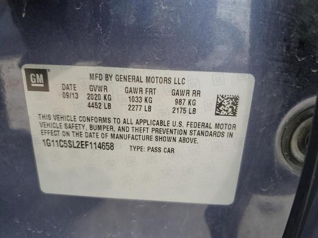 1G11C5SL2EF114658 - 2014 CHEVROLET MALIBU 1LT BLUE photo 12