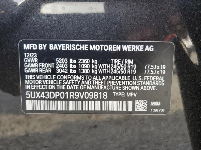 5UX43DP01R9V09818 - 2024 BMW X3 SDRIVE30I GRAY photo 14