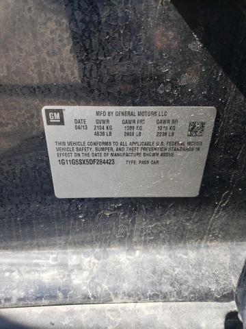 1G11G5SX5DF284423 - 2013 CHEVROLET MALIBU 3LT შავი ფოტო 13