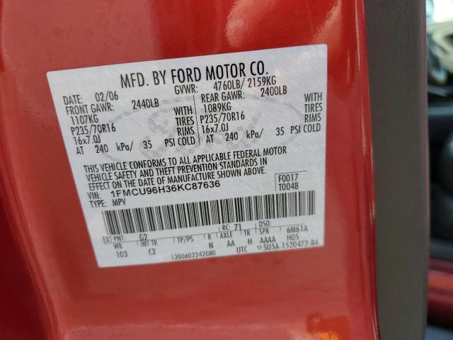 1FMCU96H36KC87636 - 2006 FORD ESCAPE HEV RED photo 13