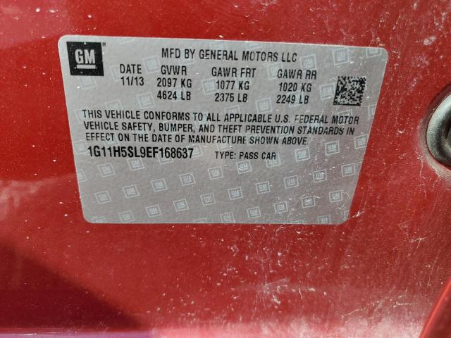 1G11H5SL9EF168637 - 2014 CHEVROLET MALIBU LTZ წითელი ფოტო 12