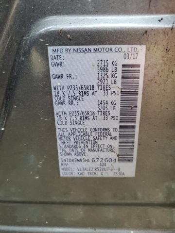 5N1DR2MN5HC672604 - 2017 NISSAN PATHFINDER S ოქროსფერი ფოტო 13