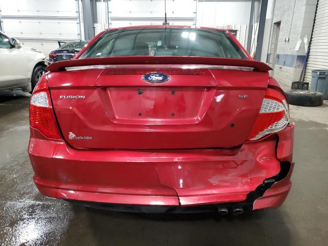 3FAHP0HA3CR151078 - 2012 FORD FUSION SE RED photo 6