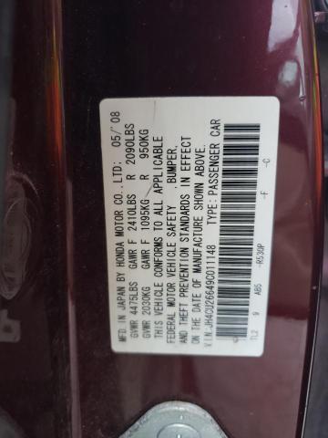 JH4CU26649C011148 - 2009 ACURA TSX BURGUNDY photo 13