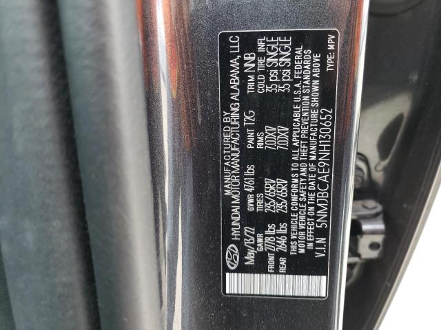 5NMJBCAE9NH130652 - 2022 HYUNDAI TUCSON SEL GRAY photo 13