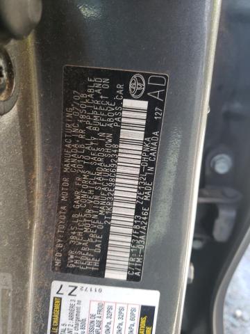 2T1KR32E98C692348 - 2008 TOYOTA COROLLA MA XR GRAY photo 12