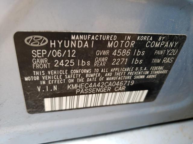 KMHEC4A42CA046719 - 2012 HYUNDAI SONATA GL HYBRID BLUE photo 13