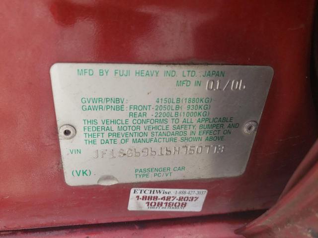 JF1SG63616H750773 - 2006 SUBARU FORESTER 2.5X RED photo 12