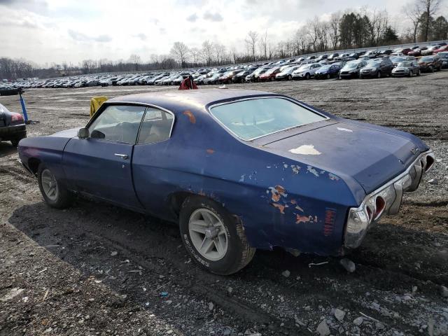 1D37F2B625316 - 1972 CHEVROLET CHEVELLE BLUE photo 2