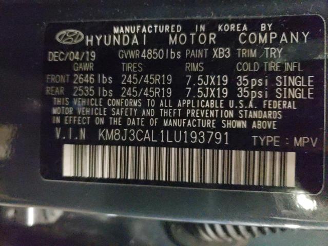 KM8J3CAL1LU193791 - 2020 HYUNDAI TUCSON LIMITED GRAY photo 13