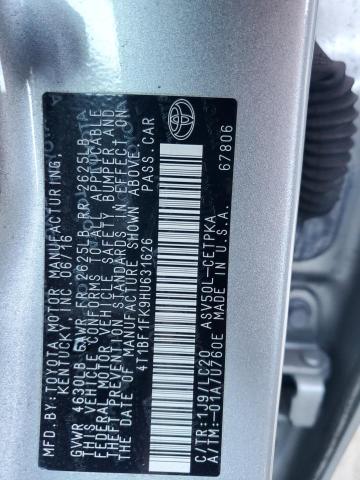 4T1BF1FK9HU631626 - 2017 TOYOTA CAMRY LE SILVER photo 12