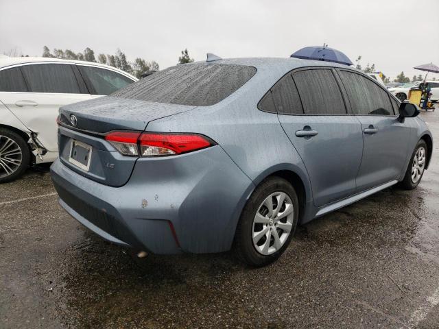 5YFEPMAE7MP213686 - 2021 TOYOTA COROLLA LE BLUE photo 3