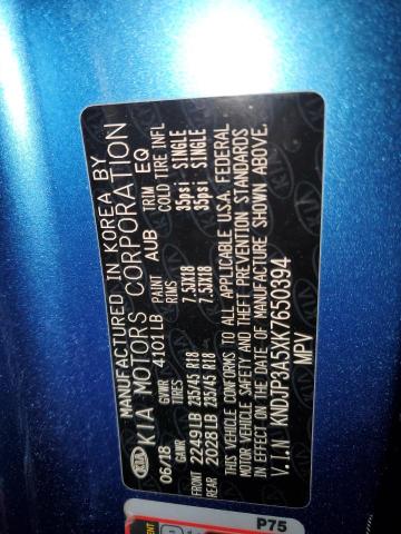 KNDJP3A5XK7650394 - 2019 KIA SOUL + BLUE photo 13