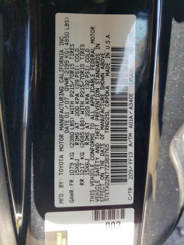 5TETX22N77Z383765 - 2007 TOYOTA TACOMA ACCESS CAB შავი ფოტო 12