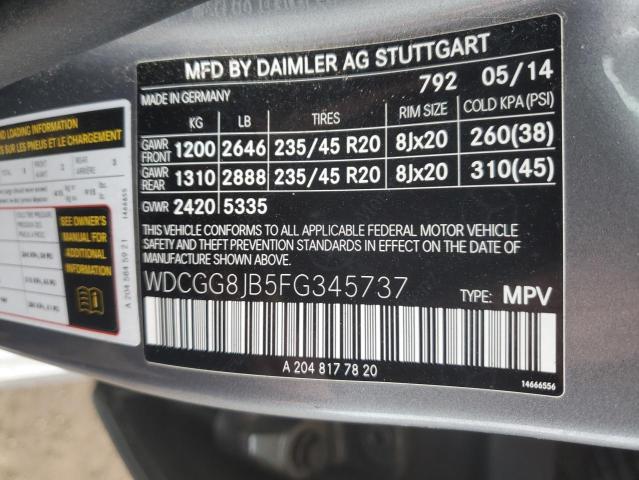 WDCGG8JB5FG345737 - 2015 MERCEDES-BENZ GLK 350 4MATIC GRAY photo 13