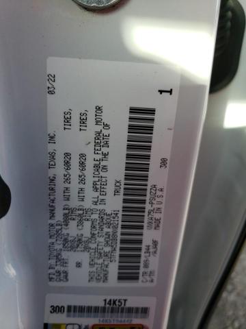 5TFMA5DB8NX021541 - 2022 TOYOTA TUNDRA CREWMAX PLATINUM Weiß Foto 12