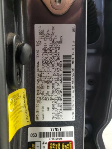 5TFJU4GN6EX052605 - 2014 TOYOTA TACOMA DOUBLE CAB PRERUNNER GRAY photo 12