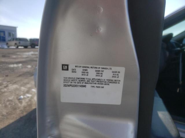 2G2WP522X51149940 - 2005 PONTIAC GRAND PRIX 灰色 照片 12