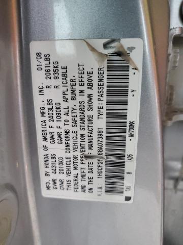 1HGCP26868A073981 - 2008 HONDA ACCORD EXL SILVER photo 13