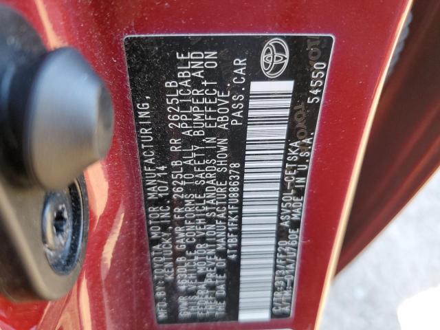 4T1BF1FK1FU886378 - 2015 TOYOTA CAMRY LE MAROON photo 13