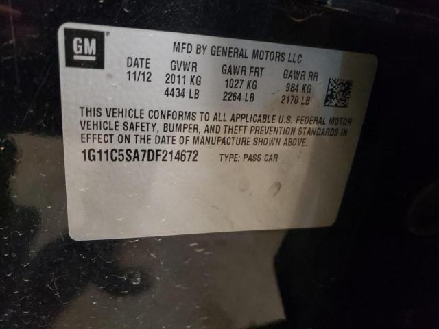 1G11C5SA7DF214672 - 2013 CHEVROLET MALIBU 1LT 黑色 照片 12