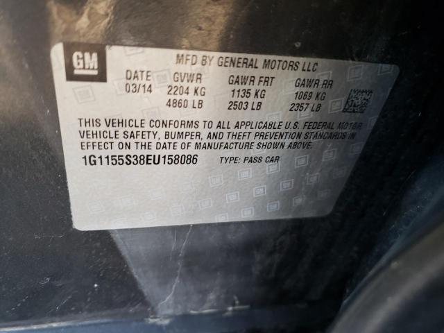 1G1155S38EU158086 - 2014 CHEVROLET IMPALA LTZ CHARCOAL photo 12