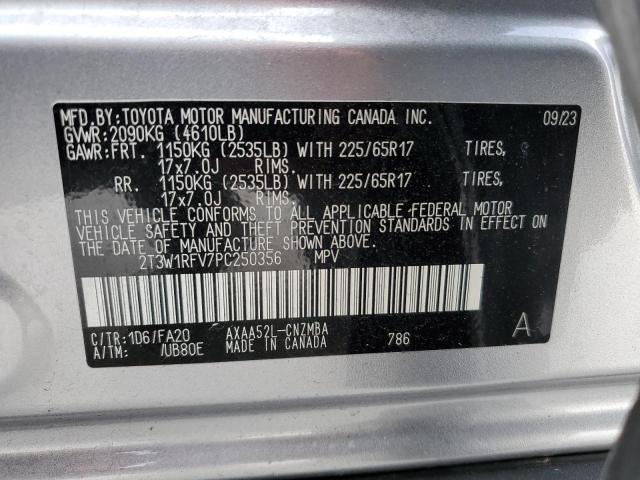 2T3W1RFV7PC250356 - 2023 TOYOTA RAV4 XLE SILVER photo 13