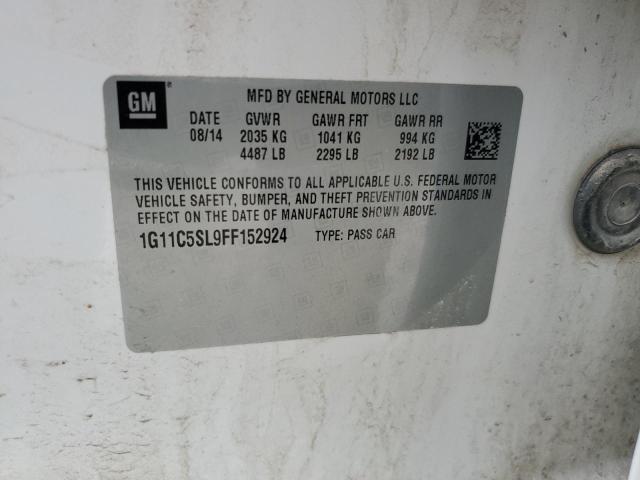 1G11C5SL9FF152924 - 2015 CHEVROLET MALIBU 1LT WHITE photo 12