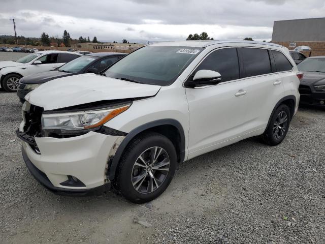 5TDKKRFH6GS164137 - 2016 TOYOTA HIGHLANDER XLE WHITE photo 1