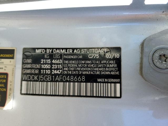 WDDKJ5GB1AF048668 - 2010 MERCEDES-BENZ E 350 SILVER photo 12